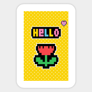 Hello Everyone, A Cute Red Flower Sticker